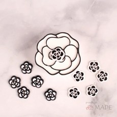 프로사부작 꽃파츠 큐빅까멜리아 장식파츠 데코 석고방향제재료, 큐빅까멜리아화이트