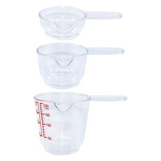 아뻬티 PC 핸들 계량컵 3종 세트, 혼합색상, 1세트