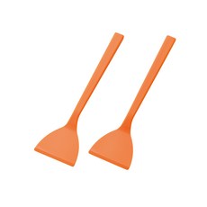 日本下村工業Shimomura 日本製耐熱玉子燒鏟子2入裝，不沾鍋專用，輕鬆製作美味玉子燒, 澄色, 2個