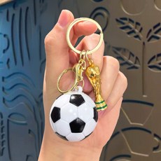 2026 미중월드컵 메이플 무스 아크릴 키링 홀더 팬 굿즈 소품 마스코트 무스 펜던트, 흑백 축구공 + 금색 컵