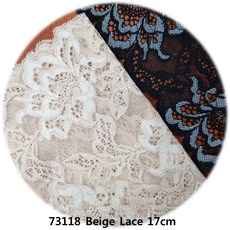 dklace 스판레이스 DK-8-73118-Rayon 폭 17cm 자가드 / 90cm (1yd) 단위 판매, Beige, 1개