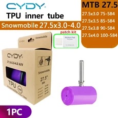 CYDY TPU 스노모빌 자전거 이너 튜브 카메라 29 26 27.5 29x3.0 3.5 3.8 4.0 인치 MTB 자전거 타이어 29er, 01 45mm, 01 슈레더 밸브, 07 27.5x3.0-4.0 AV 1PC