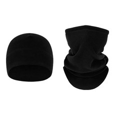 군화와고무신 폴라 기모 넥워머 목토시 비니 세트 WW002 - 겨울 혹한기 방풍 방한 작업 스키장 라이딩 하이킹 기능성, 블랙