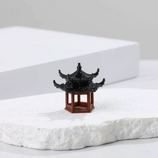 분재 건물 조경 미니어처 높이 3.0cm 수조 단층 조경용품 원형 정자 미니어처소품 정자, I. 3.5CM 이층 오각정