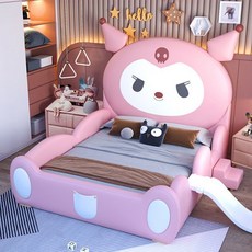 哆哆購 兒童寶寶床 庫洛米卡通軟包公主床 附護欄, 單床（庫洛米）,【庫洛米】1200mm*2000mm