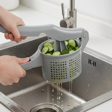 두부 물기 제거 오이지 짤순이 야채 채소 나물 오이 샐러드 음식 탈수기 스피너 짜는도구, 야채탈수기-그레이