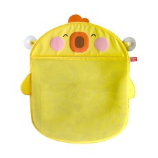 雪倫小舖 浴室玩具收納袋 瀝水網袋 大開口設計 附掛鈎 浴室收納好幫手, 小黃雞-F, 1個