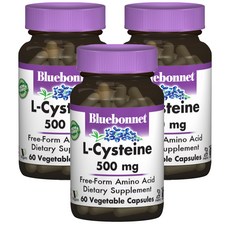 Bluebonnet 左旋半胱胺酸 500mg植物膠囊 無麩質, 60顆, 3罐