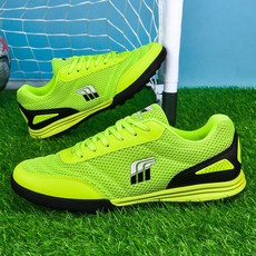 網布足球鞋 男 女款 TF 碎釘 人造草 專業比賽訓練 青少年足球鞋, 草綠色7768,42, 1個