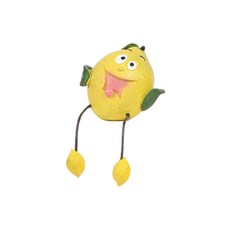 Desk Display Veggie Figure withHang1ngWire Legs and Cute Face Decors, Lemon, 사이즈 이미지 참고, 1개