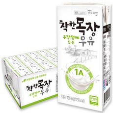 [건국우유] 건국 착한목장무항생제멸균우유 24입, 190ml, 24개