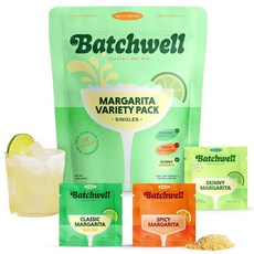 마가리타 버라이어티 팩 싱글: 배치웰의 스키니 칵테일 믹서 모크테일 무알코올 음료 - 휴대용 믹스 및 스테비아 없음 인공 감미료 없음