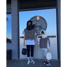 KR Garden親子裝毛茸茸可愛短版背心