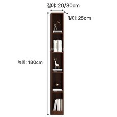 오픈틈새책상 수납장 다용도 폭좁은 틈새책장 소품 수납 선반 5단 책꽂이 서재, b. 히코리 생태판