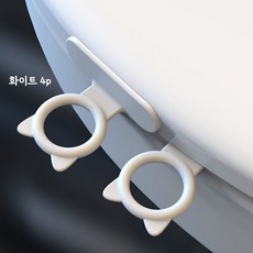모소가 고양이모양 다용도 변기 커버 손잡이, 화이트4p, 1세트