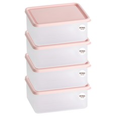 비트리 휘어지는 냉동실 정리용기 시즌2 1000ml 핑크, 4개, 1세트