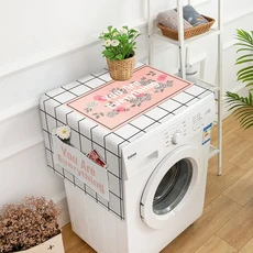 가정용 세탁기 커버 방수 냉장고 방진 커버 타월 그리드 전자레인지 커버 타월, 10) 2 - 65x180cm