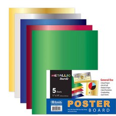 [ 미국 BAZIC ]5412 메탈팩 포스터 보드 왕관지 포함, 5매입, 8절