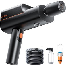 TORRAS 무선 전기 압력 세척기 990 PSI 접이식 파워 무게 1.1kg 6가지 노즐 모드 고속 충전 휴대용 가정 청소 및 정원 물주기, Black