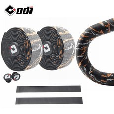 ODI 자전거 핸들 바 테이프 부드러운 자전거 바 테이프 PU EVA 미끄럼 방지 다채로운 핸들 바 커버 로, 02 Black-Orange, 1개