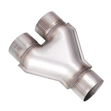 범용 409 스테인리스강 배기 Y 파이프 3인치 싱글에서 2.5인치 듀얼 어댑터 커넥터 10인치 길이 용접부, Y PIPE, 1개