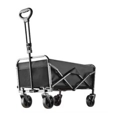 퀵픽스 야외 캠핑 접이식 유틸리티 왜건 카트 헤비 듀티 대용량 접이식 왜건 접이식 휴대용 정원 피크닉 트롤리, 1개, 블랙