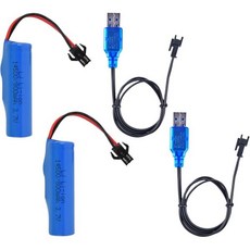 3.7V 리튬 이온 배터리 800mAh 5C SM2P 플러그 E35 DE38 DE40 DE50 DE55 TB202 TM141용 USB 충전기 2개 포함. 양면 RC 스턴트 카