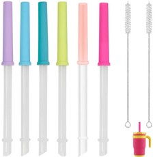 빨대 6개 교체품 414ml(14온스) Reduce Kids Coldee 2.0 텀블러와 호환 - 재사용 가능한 실리콘 밸브 및 세척 브러시가 있는 빨대 - 흘림 방지 감소 빨, 빨대 6개 교체품 414ml(14온스) Reduce K