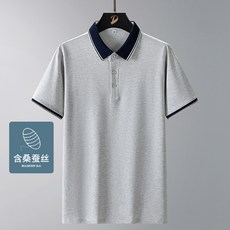POLO衫 男 翻領 短袖 涼感 速乾 含桑蠶絲