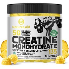 Creatine Monohydrate Gummies 5g – Pre-Workout Energy & Muscle Growth Support for Men & Women | Pin, Pineapple, 1개