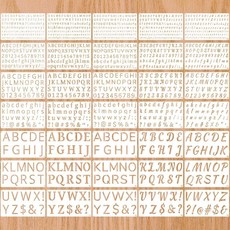 [ 1135598 ] 1/3 1/2 3/4 1 2인치 글자 스텐실 페인팅용 35팩 (24.9 x 14.9cm(9.8 5.9인치)) 플라스틱 작은 숫자 및 알파벳 스텐, [ 1135598 ] 1/3, 1/2, 3/4, 1,