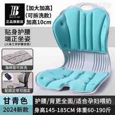 護腰矯正坐姿坐墊靠背一體家用孕婦久坐人體工學腰部座椅389990, 全新款大雲朵-甘青色
