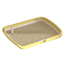 寵物狗廁所加大號 菱形網格分離式底盤 附立柱導尿 防滑耐用易清洗, 奶油黃, 1個