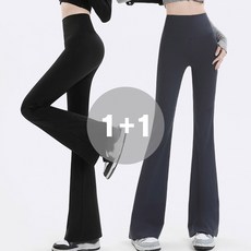 지디오 여성 나팔바지 부츠컷 레깅스 2개 세트 하이웨스트 밴딩 팬츠 신축성 일상복 필라테스 요가 슬랙스 애슬레저