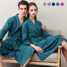 約翰家庭百貨 春夏薄款七分袖浴袍 吸水速乾男女通用束帶情侶浴衣 浴巾睡袍睡衣睡裙家居服 泡湯【ZK0401】