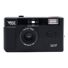 VIBE 501F 復古底片相機 膠卷相機 135軟片 內建閃光燈 現貨贈電池, 經典黑-black (贈電池),Kodak plus200度 36張/卷