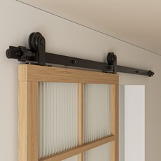 슬라이딩 도어 액세서리 슬라이드 레일 나무 헛간 도어 키트는 단일 도어 실내 및 실외에 적용 할 수 있습니다 203cm, 1세트
