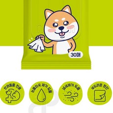 브리더랩 애견 물티슈 눈물자국 강아지 세정 물티슈, 30매 - 눈물자국, 상세설명 참조