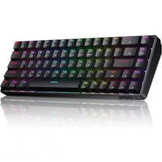 DIERYA DK68 무선 기계식 키보드 60 게이밍 키보드 레드 스위치 트리플 모드 2.4GHzUSB-CBT5.0 RGB 백라이트 고스팅 방지 키 68 키 휴대용 미니 유선, Clicky Blue Switch, Black, 청축