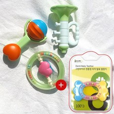 그린라이프 옥수수 신생아 딸랑이 치발기 4종 세트 (나팔+하트+우주선+캔디치발기), 1개, RB(나팔+하트+우주선) + 캔디 치발기