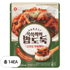 샘표 쓱쓱싹싹 밥도둑 고춧잎 무말랭이, 110g, 14개