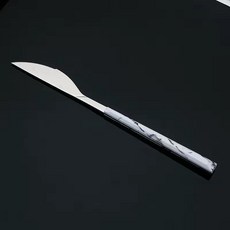 韓式不銹鋼餐具組 仿木柄大理石餐具, 1個, 白色大理石紋,甜品叉