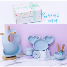 마이프레셔스 Baby Feeding Set 아기 초기 이유식 식기 세트 흡착식판 6종세트 출산선물 유아 아기선물 유아식기 아기그릇, 그린, 1개