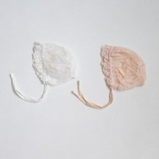 작은모자KC 코튼라이닝보넷<br><연핑크/화이트><br>*FREE(1m~10m)*