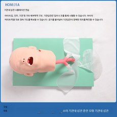 응급처치 훈련용 기관내 삽관 시뮬레이터 성인 신생아 유아 해부학 모형 교육용 기도 삽입 연습 장비, 1개