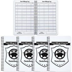 파인 4개 세트 자동차 주행 거리 및 비용 노트북 차량 기록부 세금용 5 x 7.87인치 마일리지 유지비용 추적 기록 비즈니스 운전용 가스 30페이지
