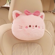 汽車頭枕 生日帽小熊卡通毛絨靠枕墊, 蝴蝶結貓咪 - 頭枕, 1個