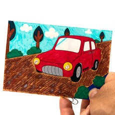 5인 LED 구리테이프 전기회로 자동차 그림카드 만들기 도구 수업 건전지 배터리 홀더 체험