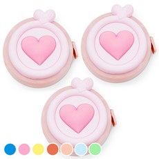 아뜰라임 귀여운 휴대용 미니 양면 줄자 하트 핑크, 3개, 1.5m