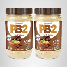 코코아 번들이 된 PB2 분말 땅콩버터 16온스2팩, 453.6g, 2개